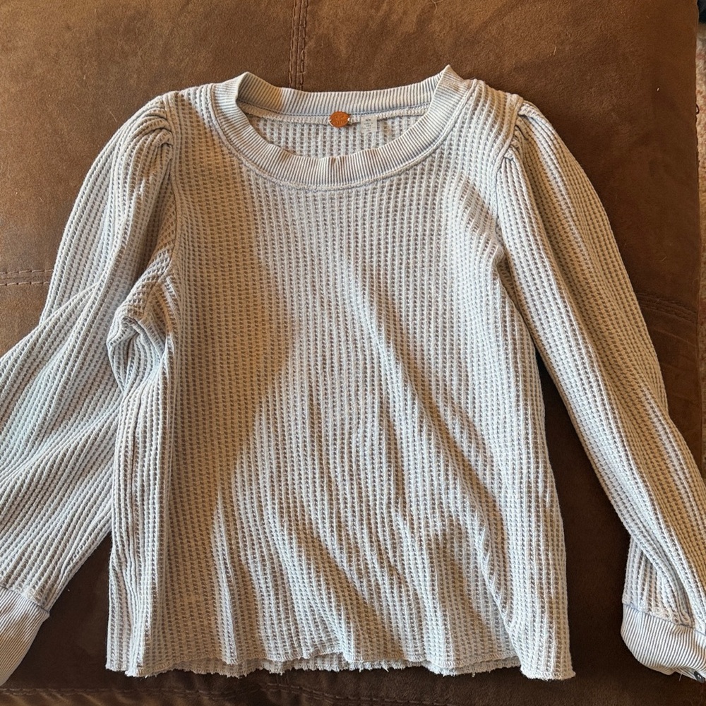Light blue Free People  Knit Long Sleeve Top